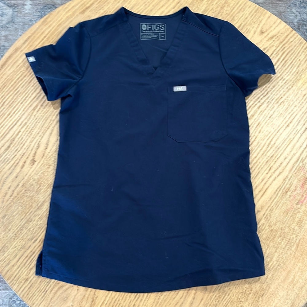 Figs Catrina Scrub Top Navy